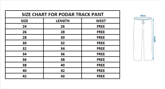 Size Chart Trackpant  PRORIDERS